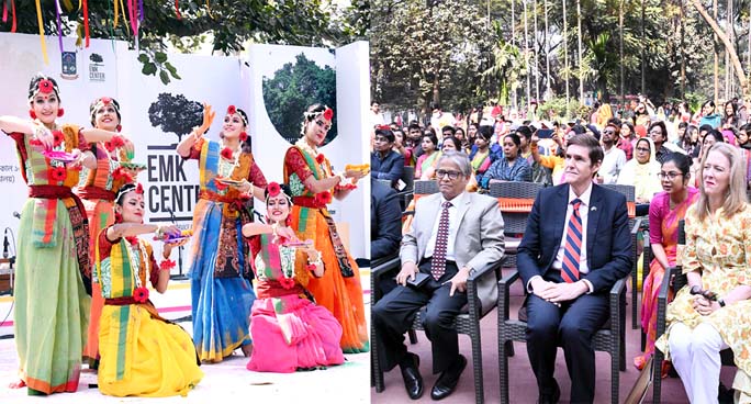 Vice-Chancellor of Dhaka University Prof Dr Md. Akhtaruzzaman inaugurates day-long cultural event titled "EMK Boshonto Abahon 1426"" held on Thursday at Bottola premises of the University. US Ambassador to Bangladesh Earl R Miller addressed it as chief g"