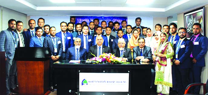 Syed Waseque Md Ali, Managing Director First Security Islami Bank Ltd, poses for photo session after attending closing ceremony of a 9-day long training on 'Foreign Exchange & International Trade Financing' at the bank's Training Institute in the city