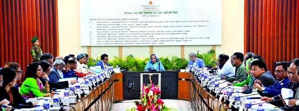 Prime Minister Sheikh Hasina presiding over The Executive Committee of the National Economic Council (ECNEC) meeting on Tuesday at NEC Conference Room in the city on Tuesday.