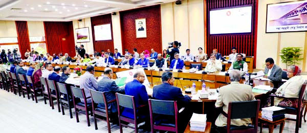 ECNEC Chairperson and Prime Minister Sheikh Hasina presiding over the ECNEC meeting at the NEC conference room in the city's Sher-e-Bangla Nagar on Tuesday. BSS photo