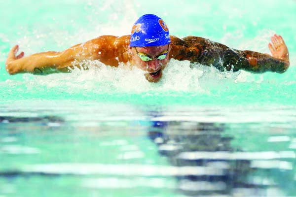 World record-holder Caeleb Dressel of the United States notched his first win of the Pro Swim Series at Des Moines, Iowa, in the 100m butterfly on Friday.