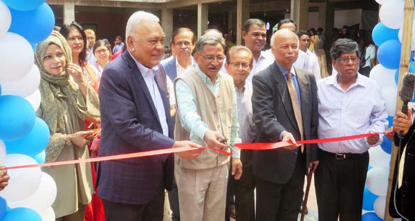 Prof Dr Kazi Shahidullah, Chairman, University Grants Commission of Bangladesh inaugurates a 'Research Fair' organized by the East West University Center for Research and Training at the University campus of city's Aftabnagar area on Thursday.
