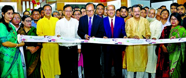 Mohammad Ismail, Chairman of Bangladesh Krishi Bank Limited, inaugurating a 'Mujib Corner' at the bank's head office on Tuesday. Md. Ali Hossain Prodhania, Managing Director, Advocate Syed Kamruzzaman (Mahbub), Md. Nurul Islam, Directors and other seni