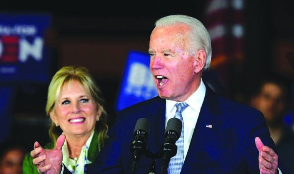 Former Vice President Joe Biden, participates in a Democratic presidential primary debate at CNN Studios in Washington on Sunday.