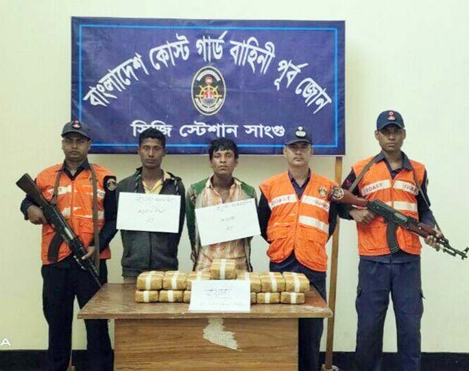 Members of Coastguard arrested two persons with 1.5 lakh Yaba tablets on Saturday.