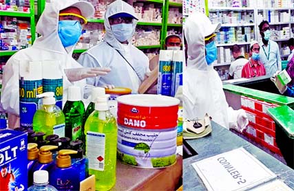 A mobile team of the Directorate of National Consumer Rights Protection (DNCRP) on Tuesday fined two pharmacies including chain medicine shop Lazz Pharma Ltd Tk 40,000 for selling date- expired medicines and baby food at higher prices in the city.