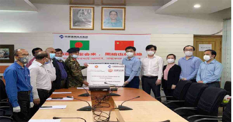 China Machinery Import and Export Company Ltd donating urgent anti-epidemic materials to Bangladesh as part of its social responsibilities during this global coronavirus pandemic on Friday.