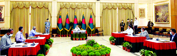 Prime Minister Sheikh Hasina presiding over the Cabinet meeting held at the Gonobhaban on Thursday.