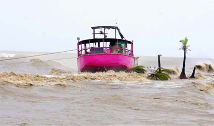 Rough sea conditions in view of super cyclonic storm Amphan.