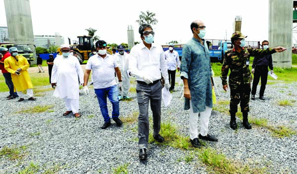 Mayor of Dhaka North City Corporation Atiqul Islam visits AD-8 canal in the city on Saturday after excavating.