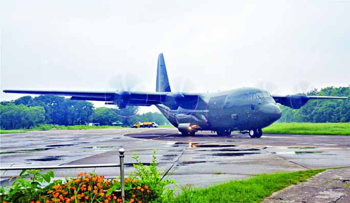 Aircraft C-130 J of Bangladesh Air Force left Dhaka for South Korea on Wednesday to bring medical aid equipment to contain coronavirus crisis.