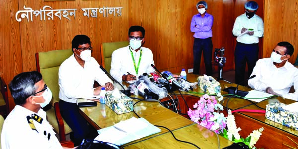 State Minister for Shipping Khalid Mahmud Chowdhury speaks at the handing over ceremony of recommendations to avoid waterway accident submitted by the investigation committee at his ministry on Tuesday.