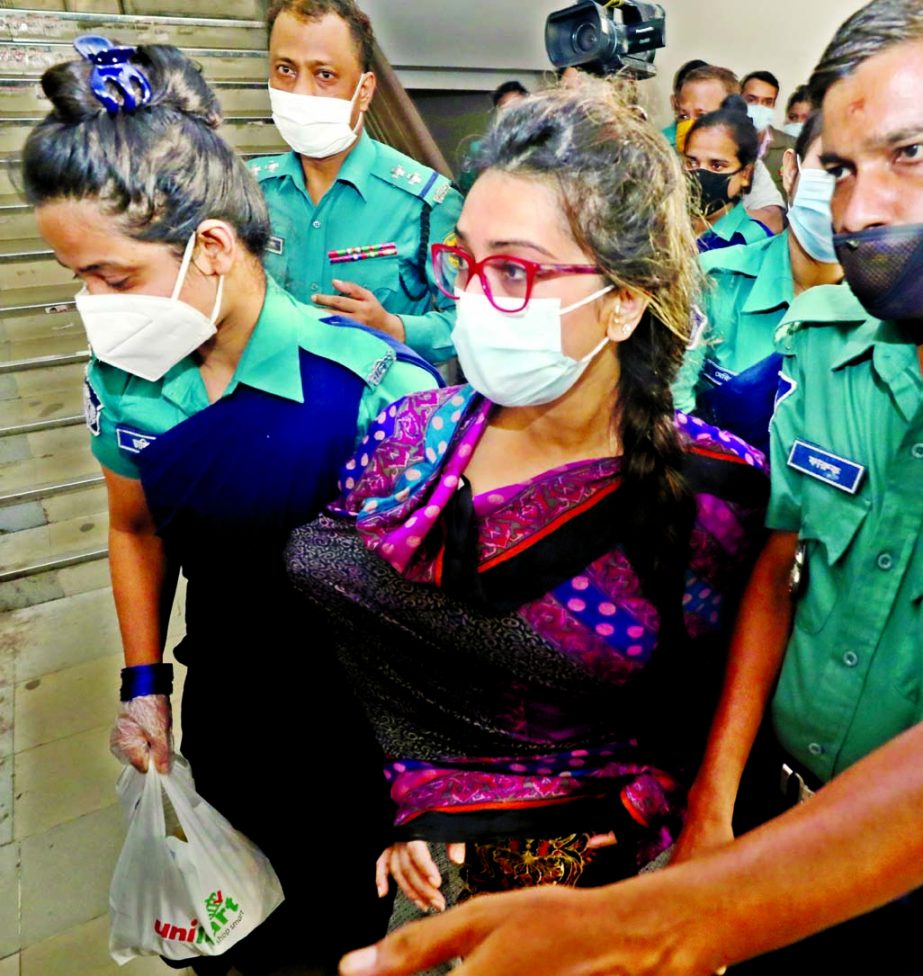 Police produce JKG Chairman Dr Sabrina Arif before the court with the prayer of second-time remand on Friday.