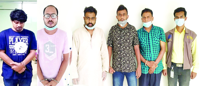 CID and Cyber police nab five persons involved in question paper leakage of Government Medical , Dental and Armed Forces Medical Colleges conducting raid at different parts of the city's Mirpur on Thursday.