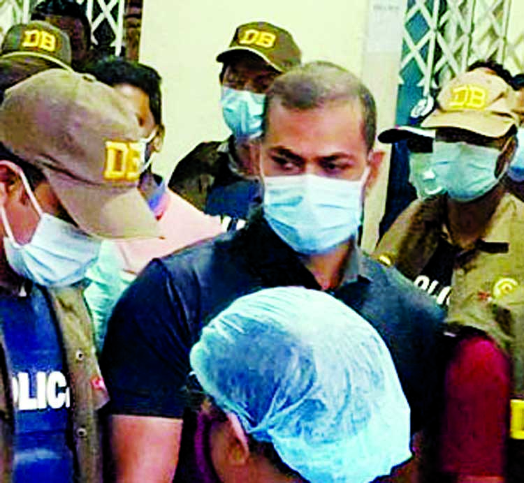 OC Pradeep surenders before a Coxâ€™s Bazar Court on Thursday.