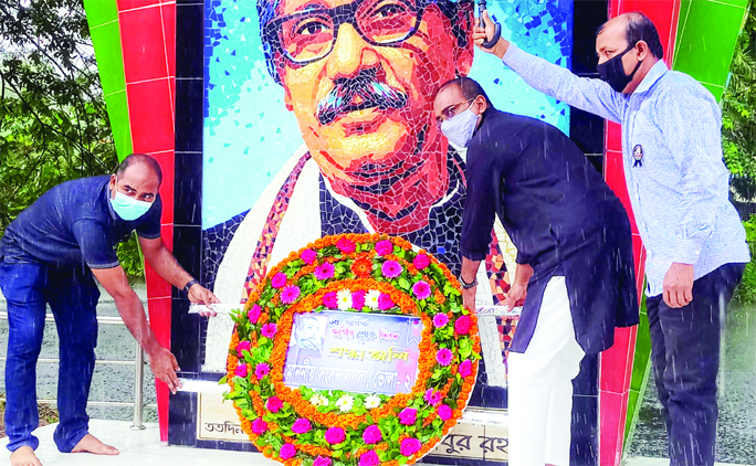 MP Ali Azam Mukul places wreath at the portrait of the Bangabandhu at Borhanuddin, Bhola on Saturday, marking the National Mourning Day.