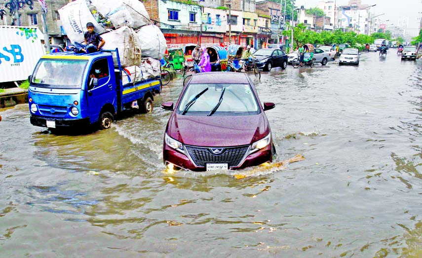 Vehicles have to face severe difficulties to cross the city's Mirpur-Kalshi road which remains waterlogged even in a short spell of rain. Though it's a long-standing problem, the authorities concerned not yet taken any initiative to solve this problem p