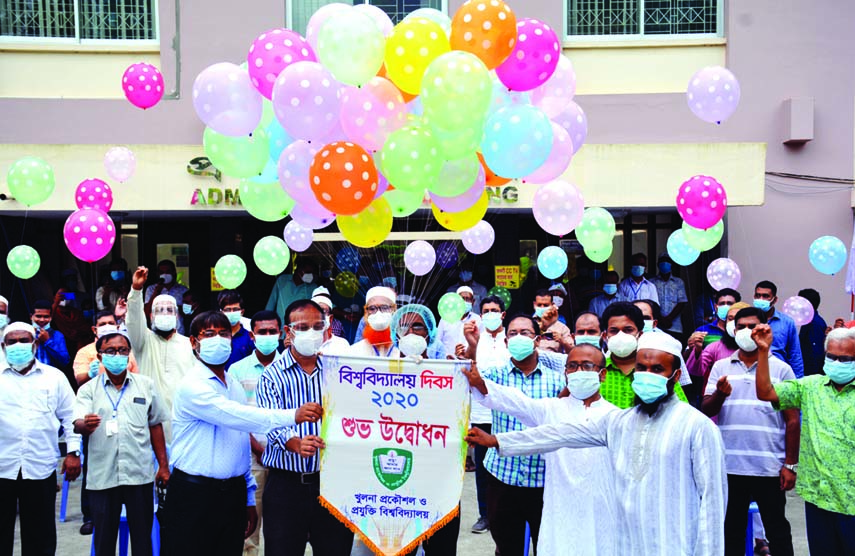 Mr. Kazi Sajjad Hossain, Vice-Chancellor of Khulna Engineering and Technology University opens the University Day 2020 marking the University's 17th founding anniversary.