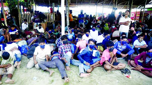 Rohingya who came ashore in near Lhokseumawe in the Indonesian province of Aceh on Monday morning.