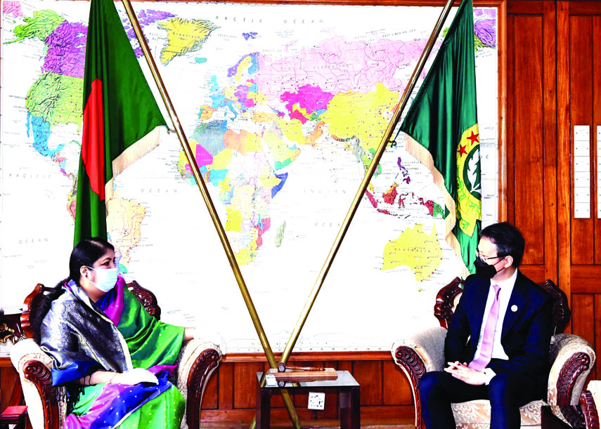 Korean Envoy to Bangladesh Lee, Jang-Keun called on Speaker Dr. Shirin Sharmin Chaudhury at the latter's office of the Parliament on Monday. Jatiya Sangsad photo