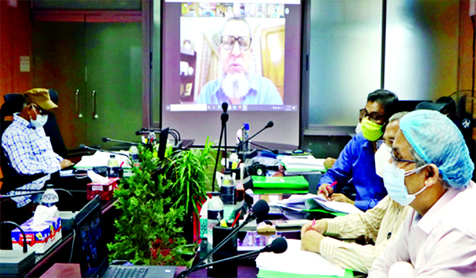 Raisul Alam Mondal, Chairman of the Rajshahi Krishi Unnayan Bank (RAKUB), presiding over the bank's 519th board meeting virtually on Thursday.