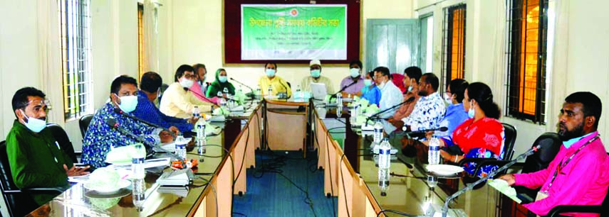 Sylhet's South Surma Upazila Nirbahi Officer Mintu Chowdhury presides over the coordination meeting of Nutrition Committee held in the Upazila auditorium on Monday.