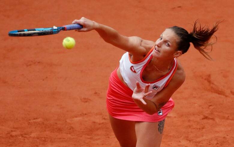 Pliskova in action against Egypt's Mayar Sherif (not in picture) in her first-round match of French Open on Tuesday. Pliskova beats Sherif 6-7(9), 6-2, 6-4.