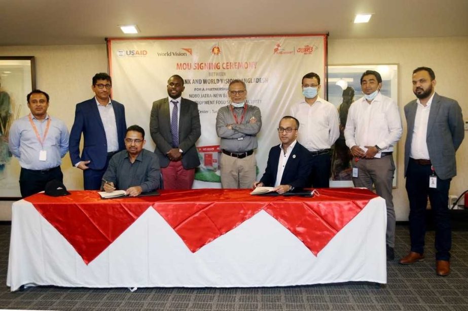 Mashrur Arefin, Managing Director and CEO of City Bank Limited and Suresh Bartlett, National Director of World Vision Bangladesh, signed an agreement on behalf of their respective organizations at the banks head office in the city recently.