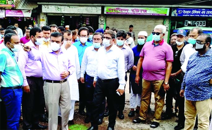 Shah-E-Alam, MP and Barishal DC S.M. Ajior Rahman visit the designated site of Muktijoddha Complex and Mosque at Banari Para in the district on Friday.