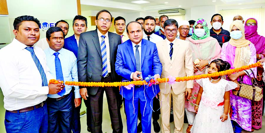 Mohammad Sayduzzaman, Deputy Managing Director of Phoenix Finance & Investments Limited, inaugurating its relocated branch at Sherpur Road in Mofiz Paglar Moor in Bogura Sadar recently. Md. Badrul Haque Patwary, Executive Vice President and N A M Salimull