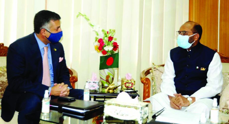 Indian High Commissioner to Bangladesh Vikram Kumar Doraiswami calls on Fisheries and Livestock Minister SM Rejaul Karim at the latter's office of the ministry on Thursday.