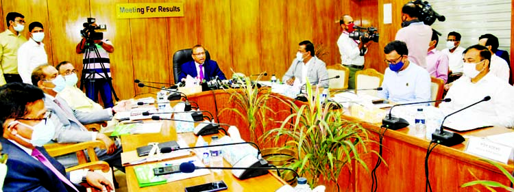 Local Government, Rural Development and Co-operatives Minister Md. Tajul Islam speaks at a discussion organized by Detailed Area Plan ensuring Dhaka as a livable city at his Secretariat Office on Sunday.