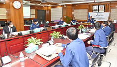 Directors and top officials of Community Bank Bangladesh Limited attend its 18th board meeting at the Police Headquarters in the city on Monday.