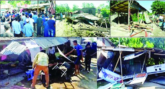 Over 100 illegal shops were evicted from both sides of Chandpur-Laksham Railway track in Chandpur town on Wednesday.