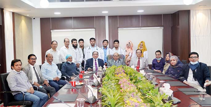 Dr. Hakim Md. Yousuf Harun Bhuiyan, Managing Director and Chief Mutawalli of Hamdard Laboratories (Waqf) Bangladesh and founder of Hamdard University, poses for photo session at a certificate giving ceremony who passed the Bachelor of Unani Medicine and S