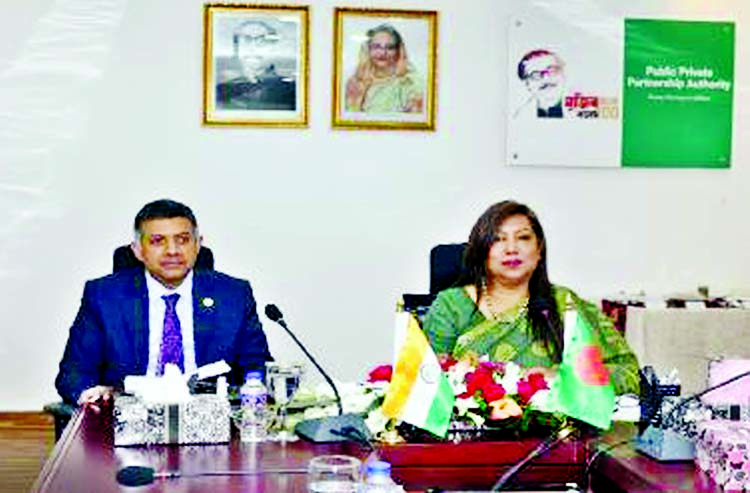 High Commissioner of India to Bangladesh Vikram K Doraiswami pays a courtesy call on CEO of Public-Private Partnership Authority (PPPA) Sultana Afroz in the city recently.