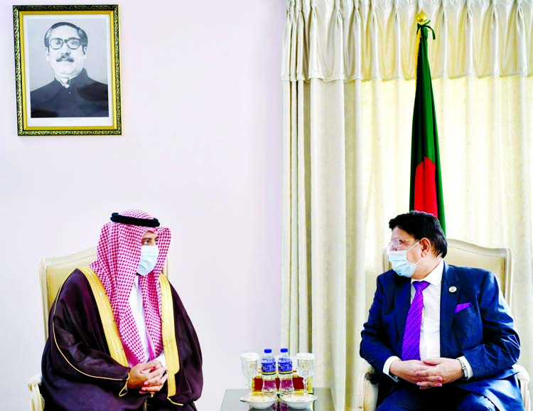 Saudi Ambassador to Bangladesh Essa Yousef Alduhailan calls on Foreign Minister Dr. AK Abdul Momen at State Guest House Padma in the capital on Sunday.