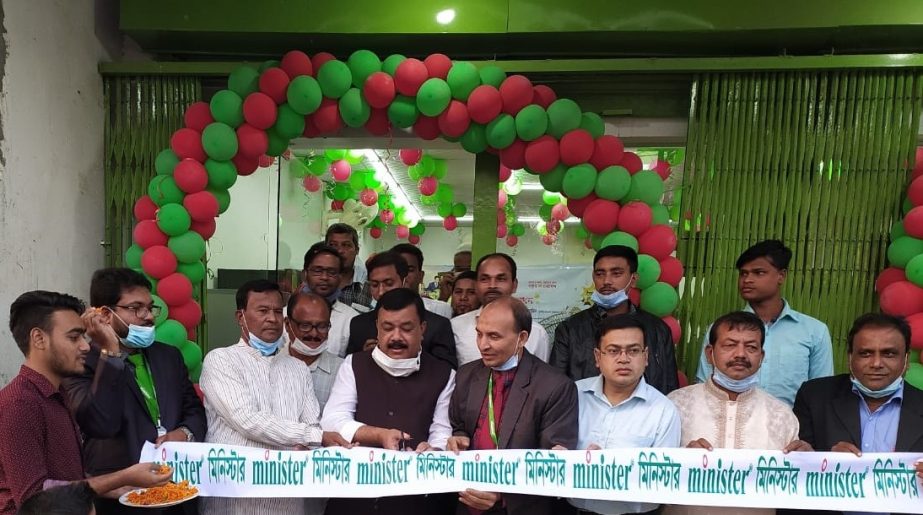 Moksedul Momin, Upazila Chairman of Syedpur, inaugurating a new showroom of Minister Group as chief guest recently. Md. Ashrafuzzaman, General Manager of the company and local businessmen were also present.