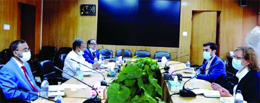 Envoy of Denmark to Bangladesh Winnie Estrup Petersen calls on Environment, Forest and Climate Change Affairs Minister Md. Shahab Uddin at the conference room of the ministry on Thursday.