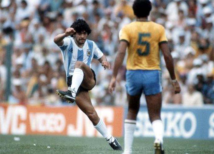 Starting out: Maradona made his World Cup finals debut for Argentina at the 1982 tournament in Spain, but really made his mark four years later...