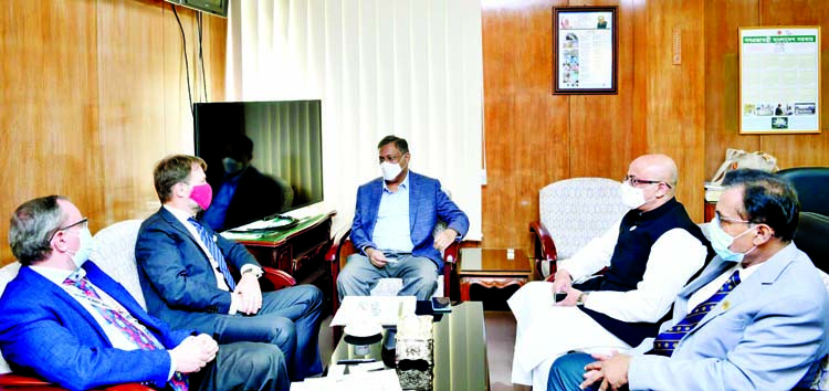 French Envoy to Bangladesh Jean-Marin Schuh calls on Information Minister Dr. Hasan Mahmud at the latter's office of the ministry on Tuesday.