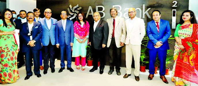 Muhammad A. (Rumee) Ali, Chairman of the Board of Directors of AB Bank Limited, poses after inaugurating the bank's Gulshan Avenue Sub-Branch at the Skymark in the city on Tuesday. Board members Kaiser A Chowdhury, Barrister Khairul Alam Choudhury, Shafi