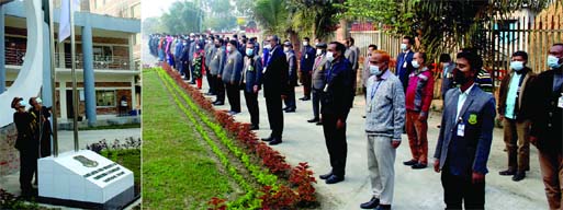 Bangladesh Army University of Engineering and Technology (BAUET), Qudirabad Cantonment, Natore, observed Victory Day in a befitting manner maintaining the health guidelines at it's premises on Wednesday. On the occasion, the National and the University f