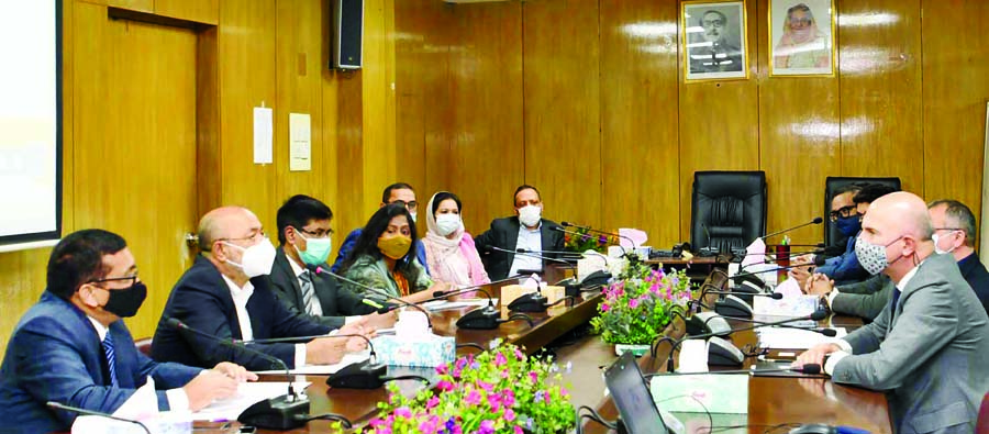 Turkish Ambassador to Bangladesh Mustafa Osman Turan calls on State Minister for Disaster Management and Relief Dr Md Enamur Rahman at the Ministry conference room on Sunday.