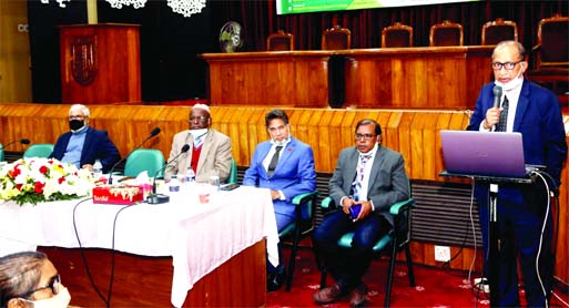 Vice-Chancellor of the Bangabandhu Sheikh Mujibur Rahman Agricultural University (BSMRAU), Gazipur Prof. Dr. Md. Ghiashuddin Miah speaks at the 19th Annual Conference of Bangladesh Agronomy Society (BSA) at Kazi Badrudduza Auditorium of Bangladesh Agricul