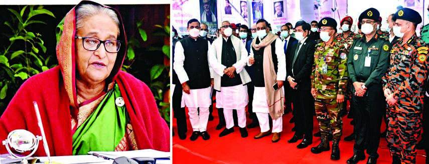 Prime Minister Sheikh Hasina virtually inaugurates 20 Fire Service Stations and other establishments on Sunday. Home Minister Asaduzzaman Khan MP was also present as special guest at Fire Service and Civil Defence Head Quarter at Kazi Alauddin Road in the