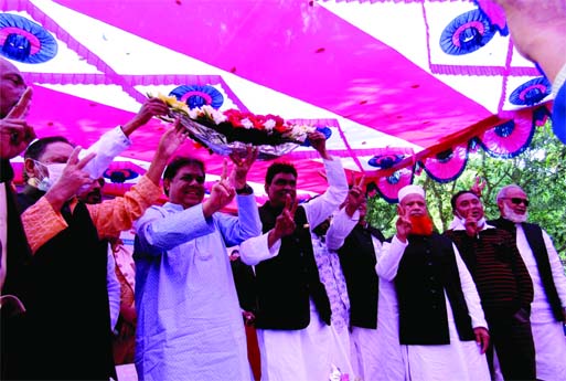 Iqbal Hossain Sabuj, MP, General Secretary of Gazipur District Unit Awami League, attends an election campaign of party nominated Sreepur Municipality Chairman candidate Anisur Rahman on Sunday afternoon.