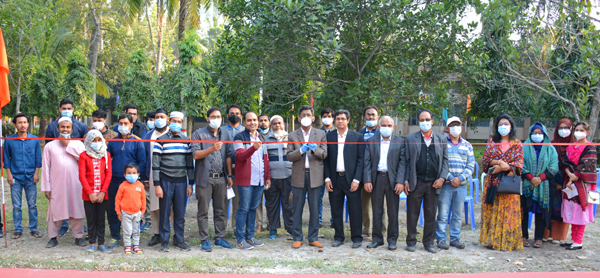 Vice-Chancellor of Khulna University of Engineering & Technology (KUET) Professor Dr Quazi Sazzad Hossain inaugurating the Indoor Games by cutting the ribbon as the chief guest at the Badminton Court in KUET on Sunday. KUET Teachers Association has arrang