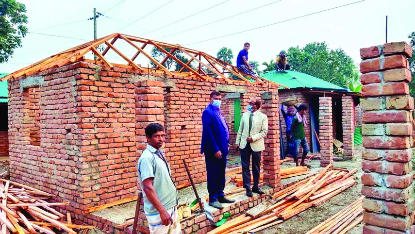 Houses are being built at Sathia Upazila in Pabna under for homeless families under a government projects marking "Mujib Year"" - the centennial birth anniversary of Bangabandhu Sheikh Mujibur Rahman."