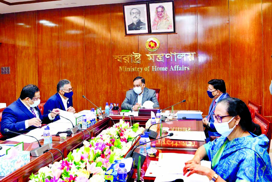 Home Minister Asaduzzaman Khan presides over the first meeting of the National Security Committee on 'Coordination, Management and Law and Order Situation of Myanmar Refugees' at the conference room of the ministry on Wednesday. Foreign Minister Dr. AK